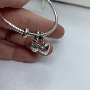 Aunt & Niece Split Heart Dangle Charm